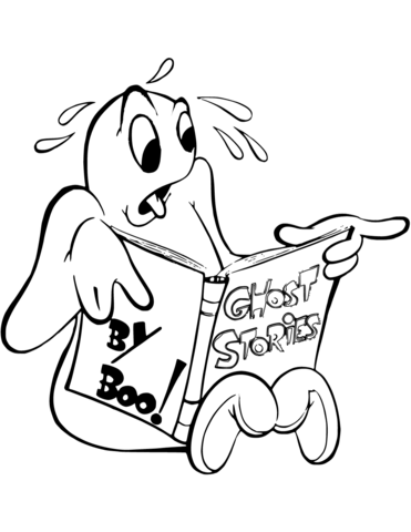 Scared Ghost Coloring Page